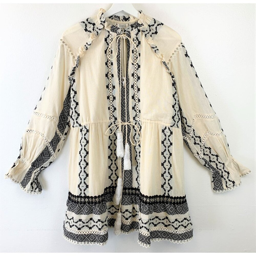 Nwt Hemant And Nandita Boho Mini Dress Size M - image 3